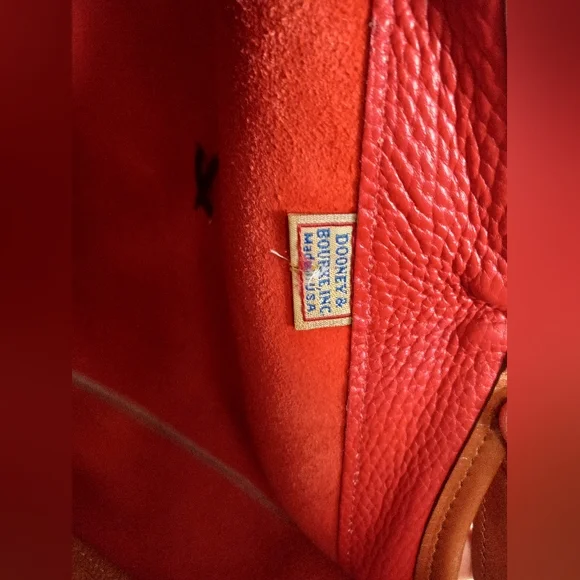 Dooney & Bourke 1990's Gladstone Weekender Luggage, Red AWL - Picture 15 of 16